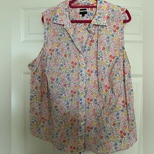 Talbots No Iron Cotton Sleeveless Button Down